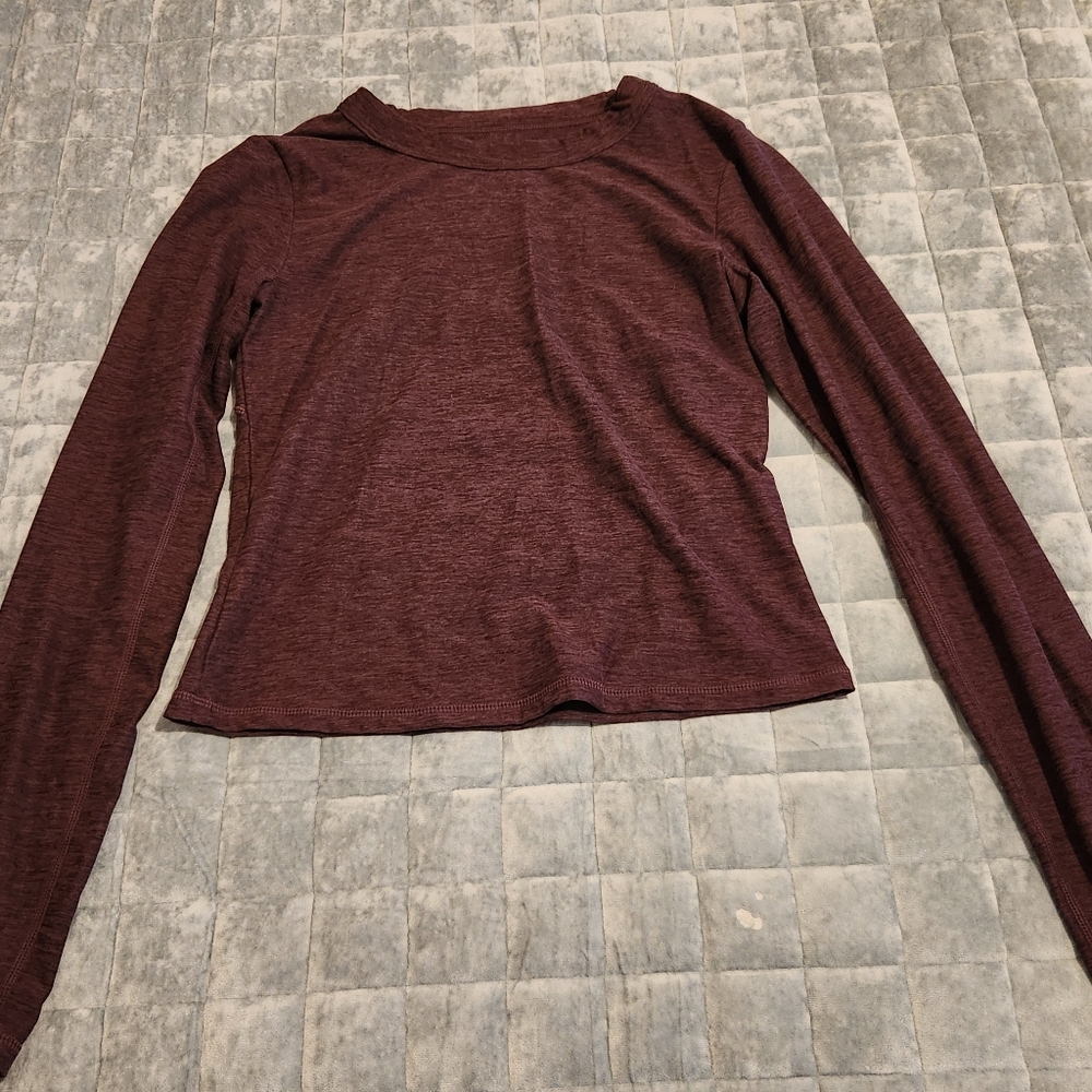 Women's Long Sleeve Maroon Top